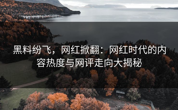 黑料纷飞，网红掀翻：网红时代的内容热度与网评走向大揭秘  第1张