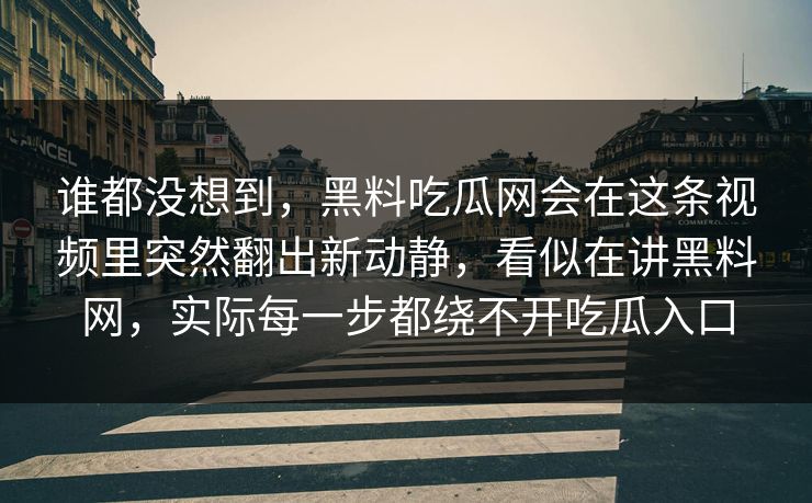 谁都没想到，黑料吃瓜网会在这条视频里突然翻出新动静，看似在讲黑料网，实际每一步都绕不开吃瓜入口  第1张